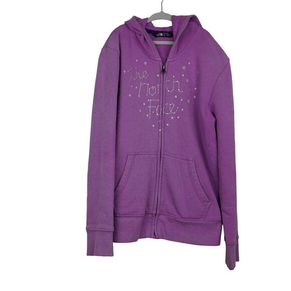 Girl's The North Face Purple Sweatshirt‎ Hoodie Size M - Picture 1 of 9